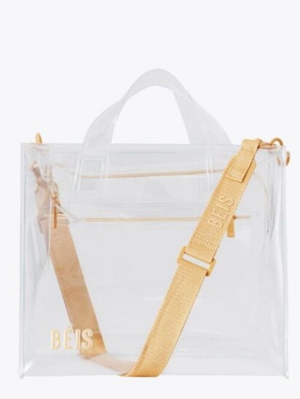 Beis The Stadium Tote in Clear with Removeable Crossbody Strap BNWT